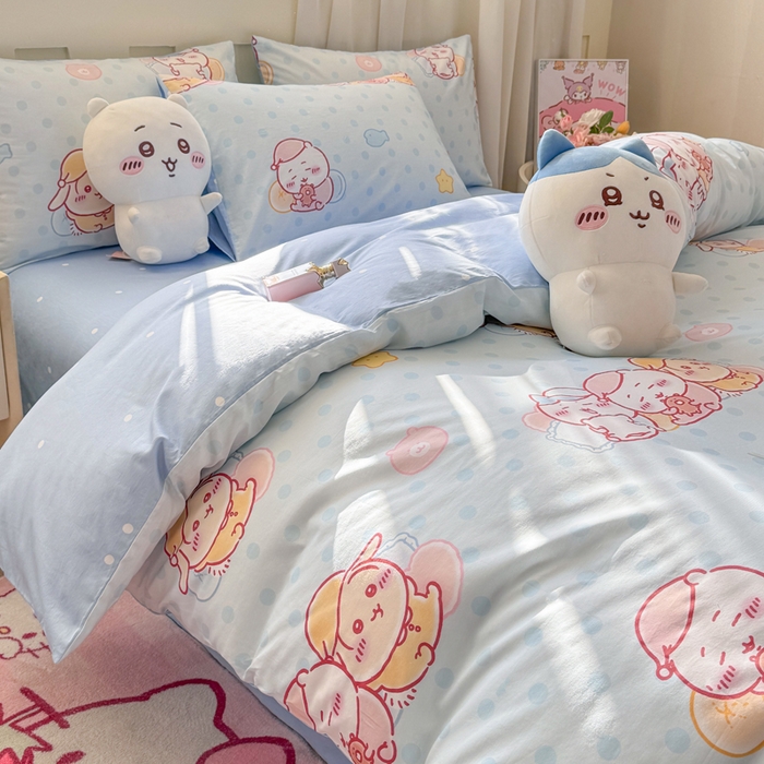 91家纺网 家纺一手货源 找家纺 博雅 2025新款吉伊卡哇正版授权全棉卡通印花四件套 星梦吉伊卡哇