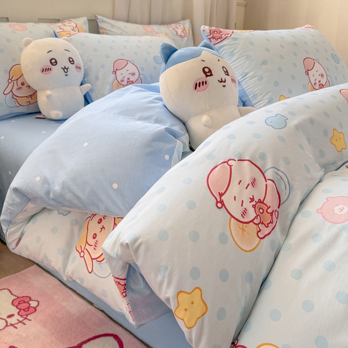 91家纺网 家纺一手货源 找家纺 博雅 2025新款吉伊卡哇正版授权全棉卡通印花四件套 星梦吉伊卡哇