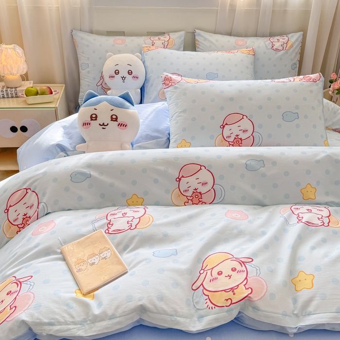 91家纺网 家纺一手货源 找家纺 博雅 2025新款吉伊卡哇正版授权全棉卡通印花四件套 星梦吉伊卡哇