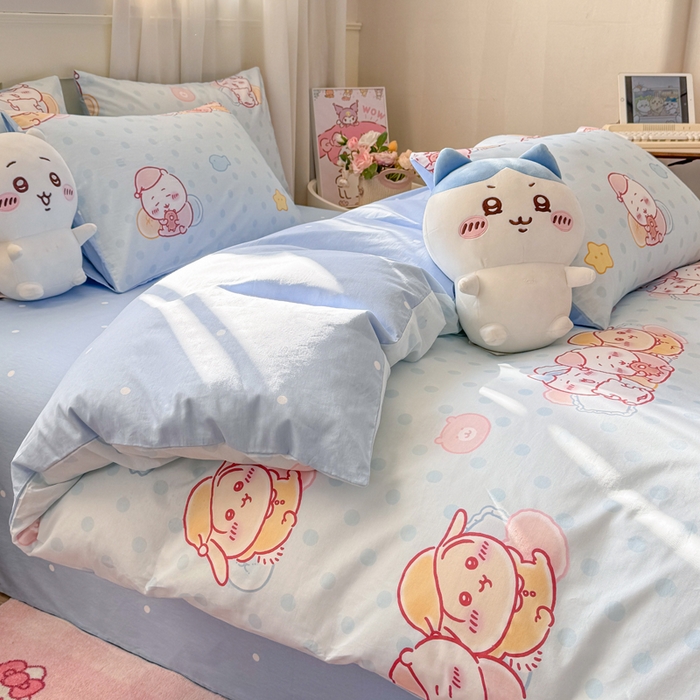 91家纺网 家纺一手货源 找家纺 博雅 2025新款吉伊卡哇正版授权全棉卡通印花四件套 星梦吉伊卡哇