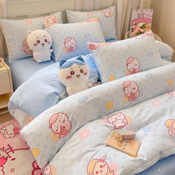 91家纺网 家纺一手货源 找家纺 博雅 2025新款吉伊卡哇正版授权全棉卡通印花四件套 星梦吉伊卡哇