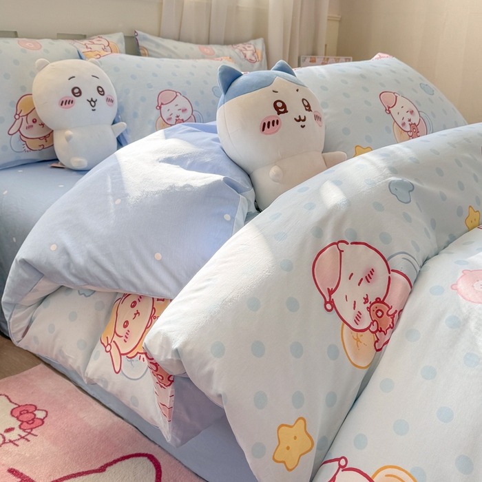 91家纺网 家纺一手货源 找家纺 博雅 2025新款吉伊卡哇正版授权全棉卡通印花四件套 星梦吉伊卡哇