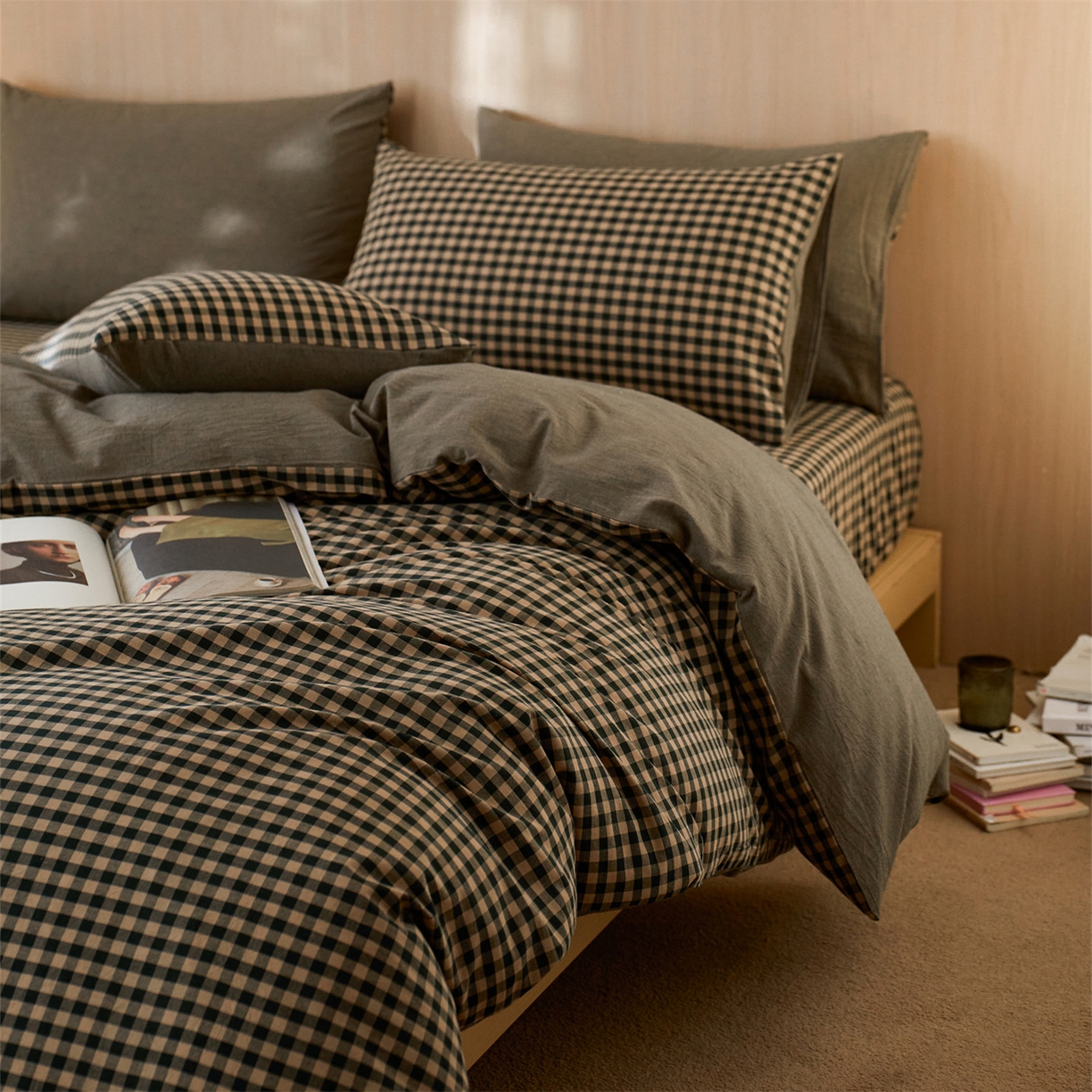 （总）启程家纺 2026新款纯棉水洗棉复古小格多规格系列单品被套
