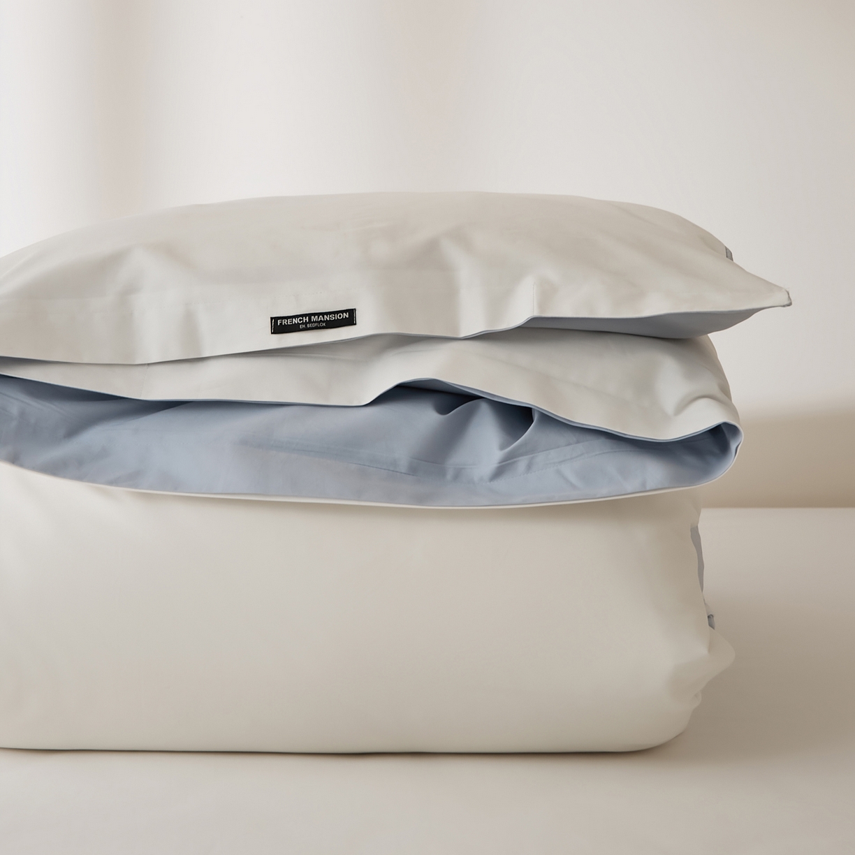 91家纺网 家纺一手货源 找家纺 EH家居 2026新款长绒棉安缦之境单品系列单被套 安缦之境-蓝白