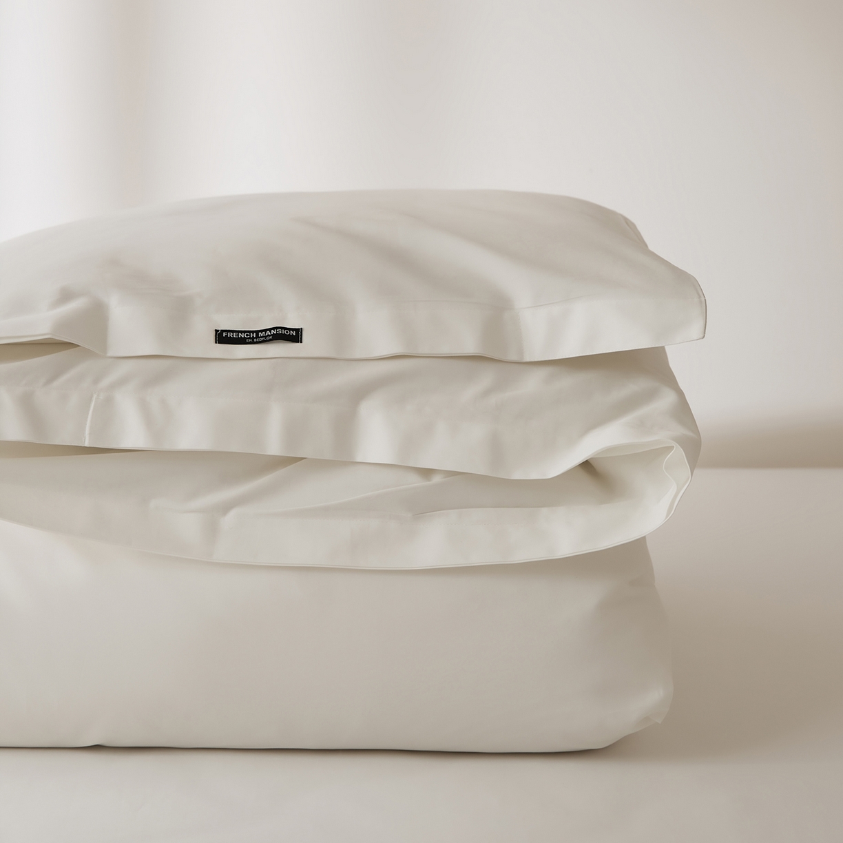 91家纺网 家纺一手货源 找家纺 EH家居 2026新款长绒棉安缦之境单品系列单被套 安缦之境-月影白