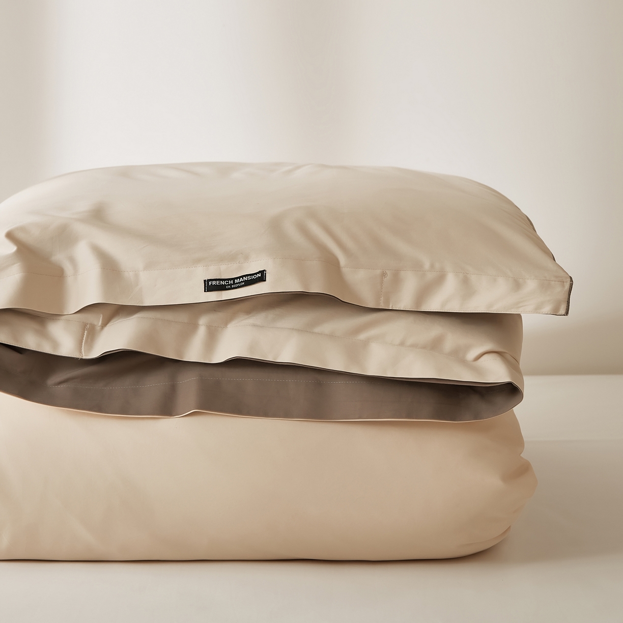 91家纺网 家纺一手货源 找家纺 EH家居 2026新款长绒棉安缦之境单品系列单被套 安缦之境-梦幻香槟色