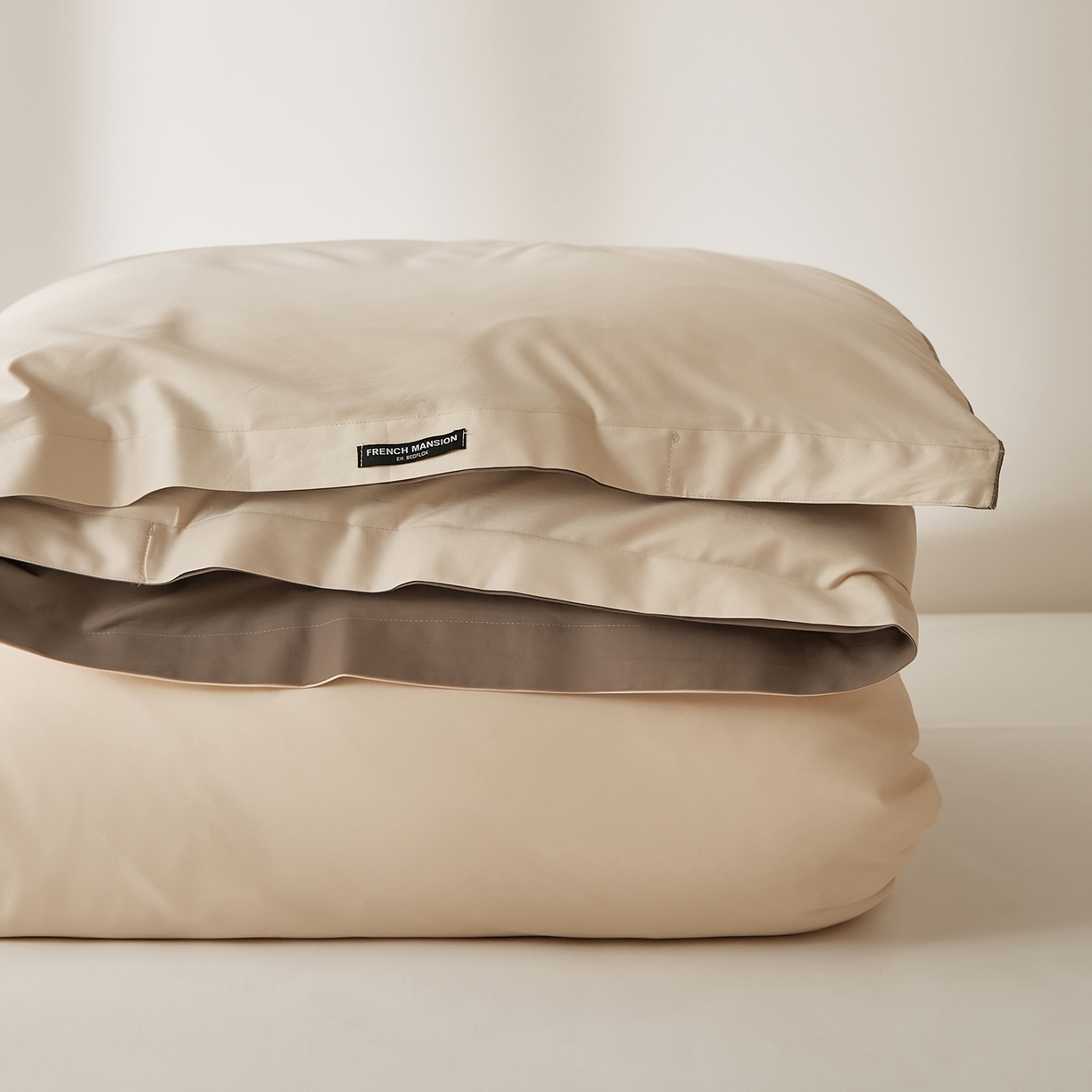 91家纺网 家纺一手货源 找家纺 EH家居 2026新款长绒棉安缦之境单品系列单被套 安缦之境-梦幻香槟色