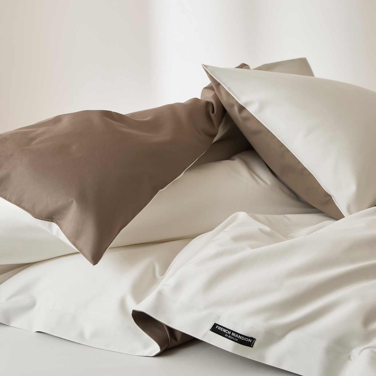 91家纺网 家纺一手货源 找家纺 EH家居 2026新款长绒棉安缦之境单品系列单被套 安缦之境-阳光白咖