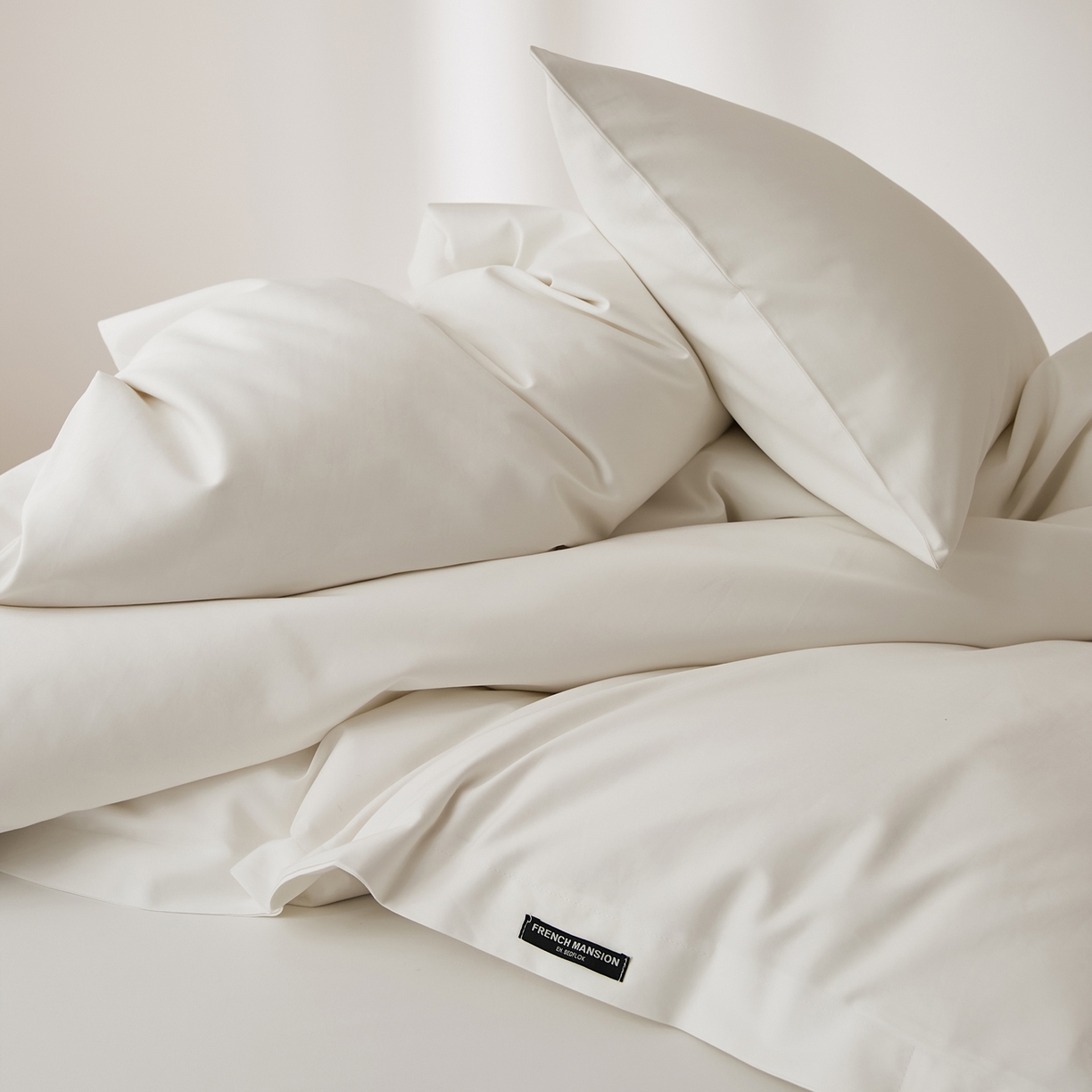 91家纺网 家纺一手货源 找家纺 EH家居 2026新款长绒棉安缦之境单品系列单被套 安缦之境-月影白