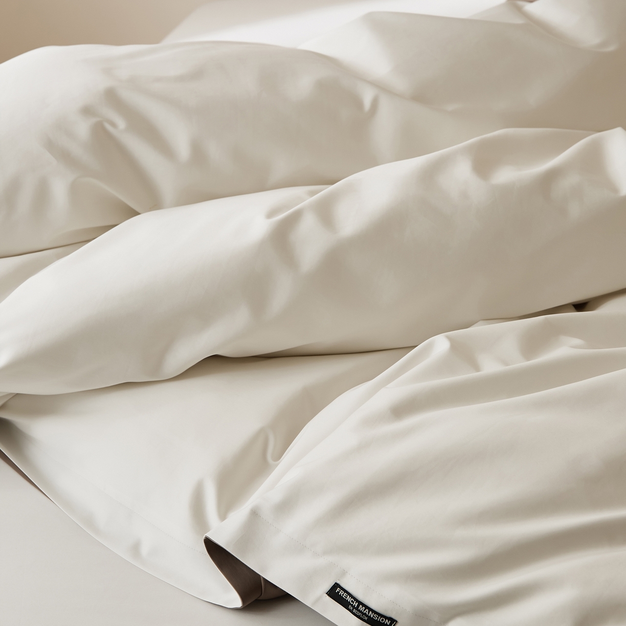 91家纺网 家纺一手货源 找家纺 EH家居 2026新款长绒棉安缦之境单品系列单被套 安缦之境-阳光白咖