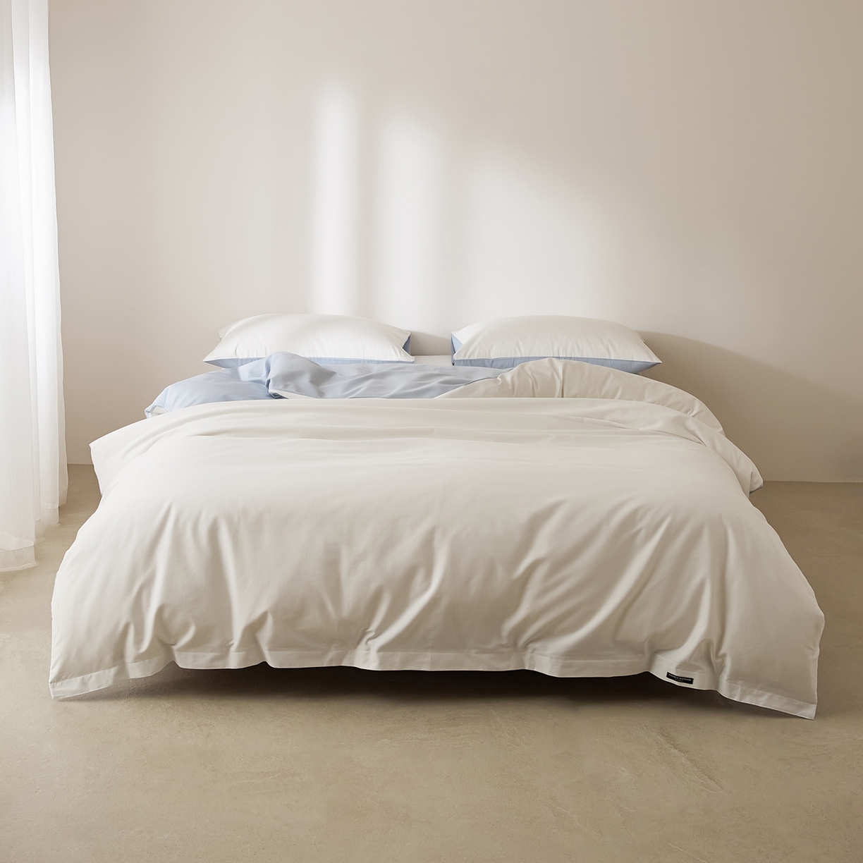 91家纺网 家纺一手货源 找家纺 EH家居 2026新款长绒棉安缦之境单品系列单被套 安缦之境-蓝白