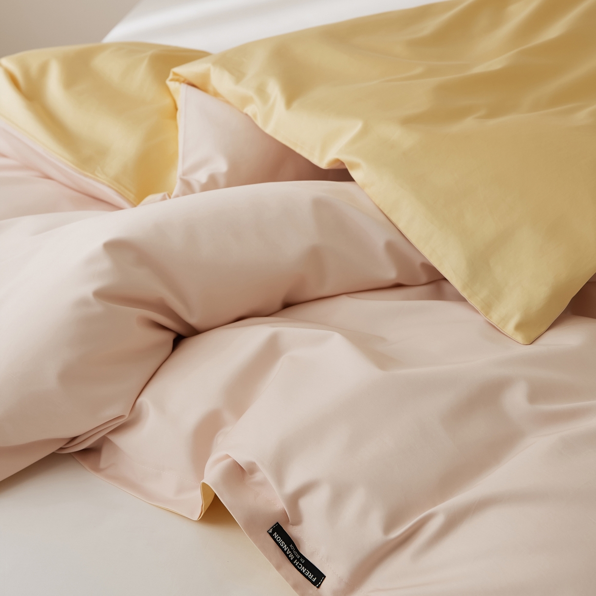 91家纺网 家纺一手货源 找家纺 EH家居 2026新款长绒棉安缦之境单品系列单被套 安缦之境-奶盖粉