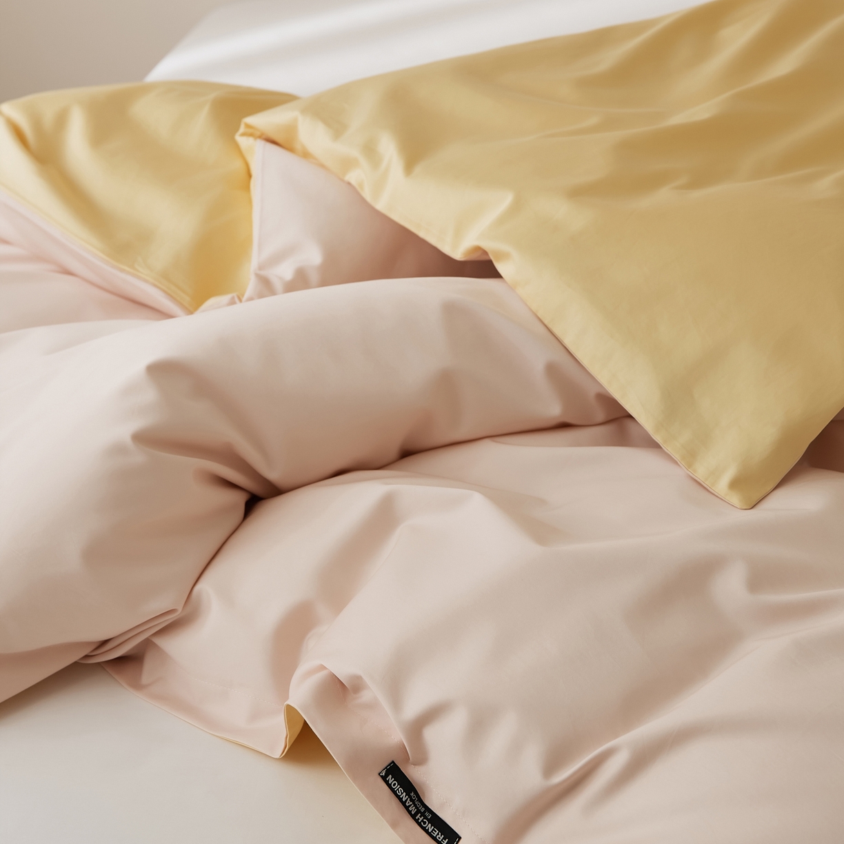 91家纺网 家纺一手货源 找家纺 EH家居 2026新款长绒棉安缦之境单品系列单被套 安缦之境-奶盖粉