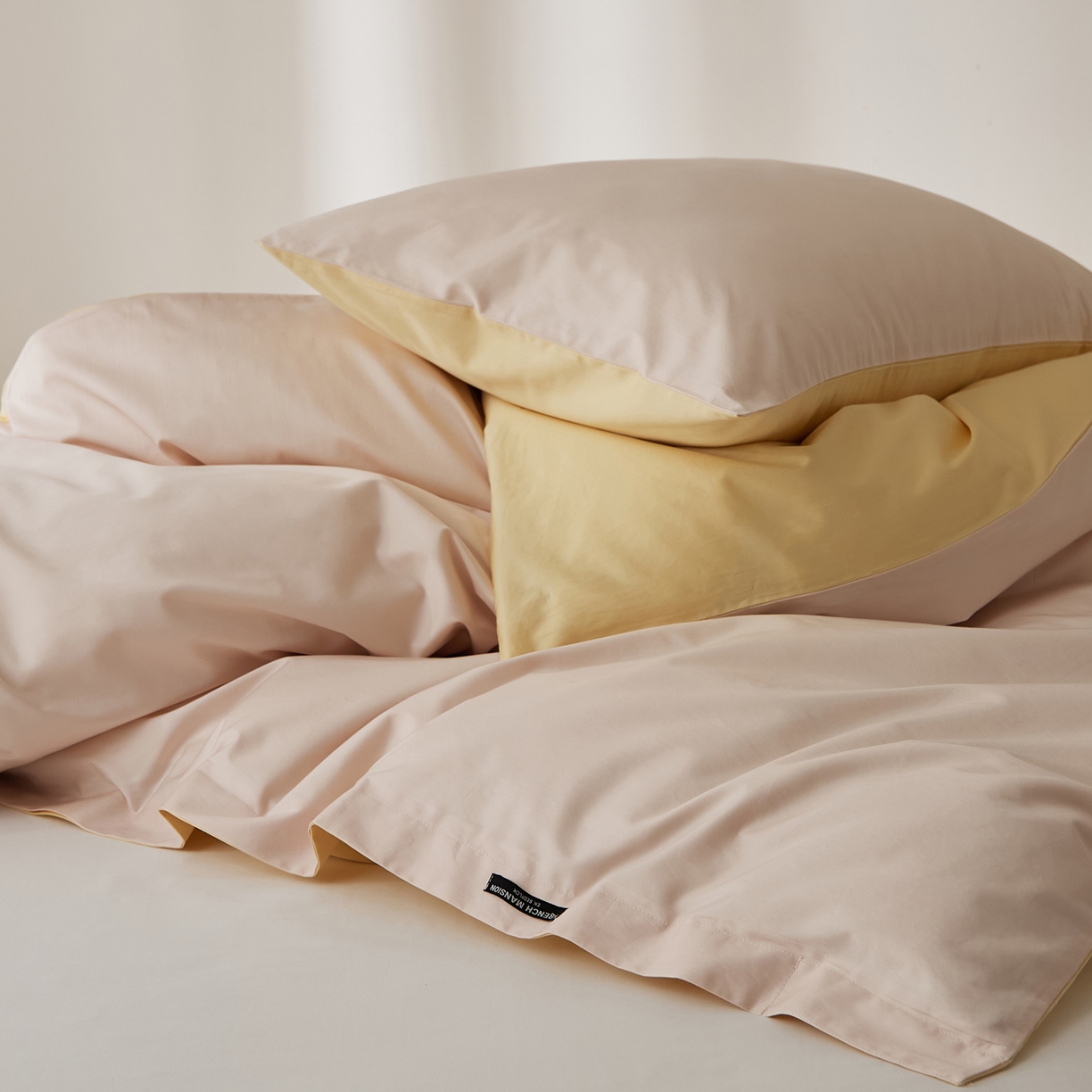 91家纺网 家纺一手货源 找家纺 EH家居 2026新款长绒棉安缦之境单品系列单被套 安缦之境-奶盖粉