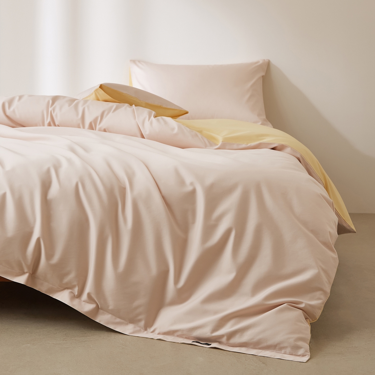 91家纺网 家纺一手货源 找家纺 EH家居 2026新款长绒棉安缦之境单品系列单被套 安缦之境-奶盖粉