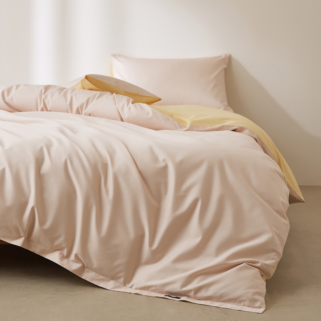 91家纺网 家纺一手货源 找家纺 EH家居 2026新款长绒棉安缦之境单品系列单被套 安缦之境-奶盖粉