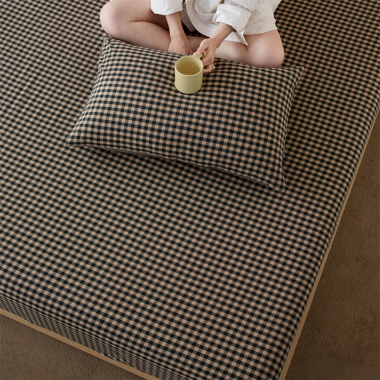 91家纺网 家纺一手货源 找家纺 （总）启程家纺 2026新款纯棉水洗棉复古小格多规格系列单品床笠