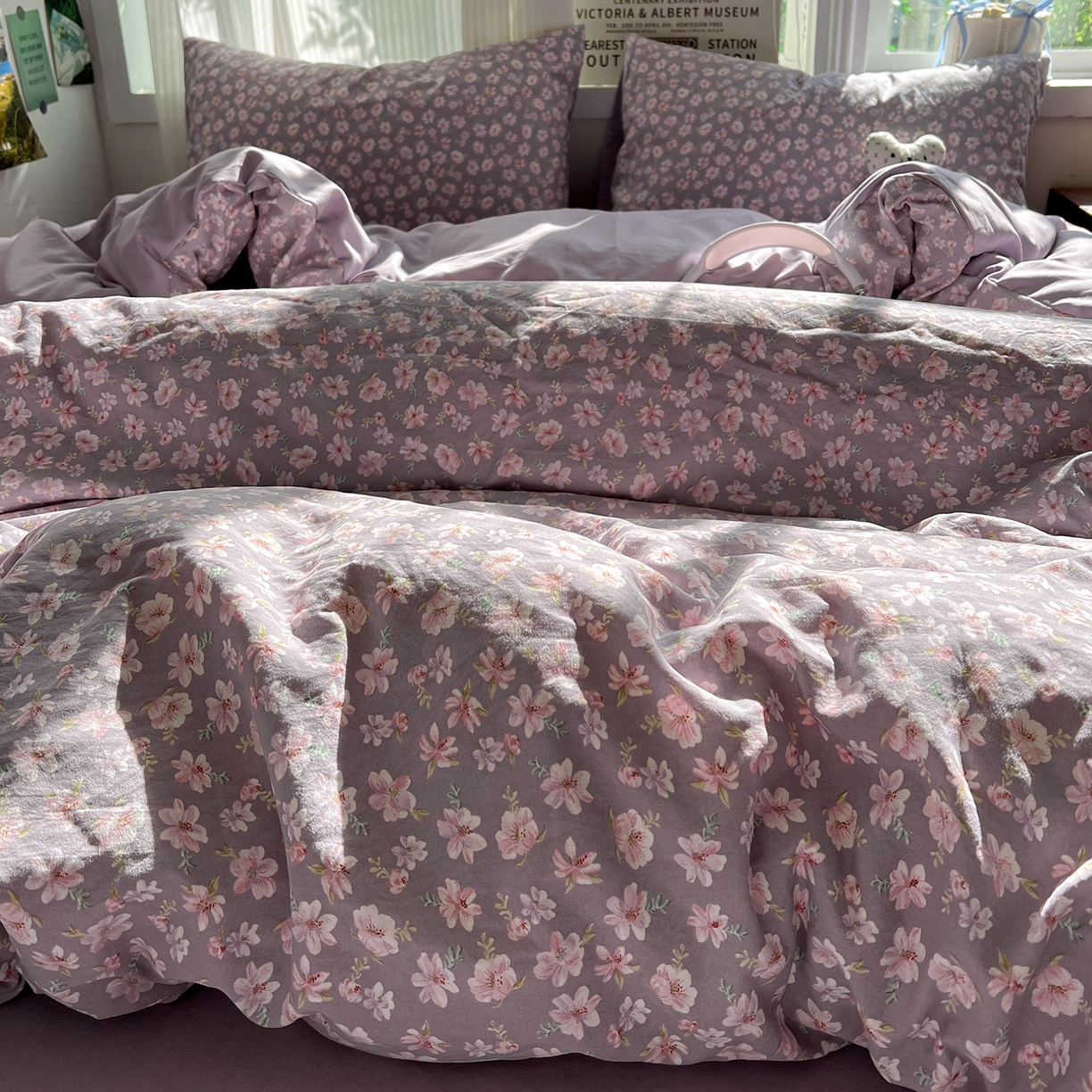 91家纺网 家纺一手货源 找家纺 （总）水墨江南 2026新款加厚仿棉古法水洗棉小布袋款印花四件套