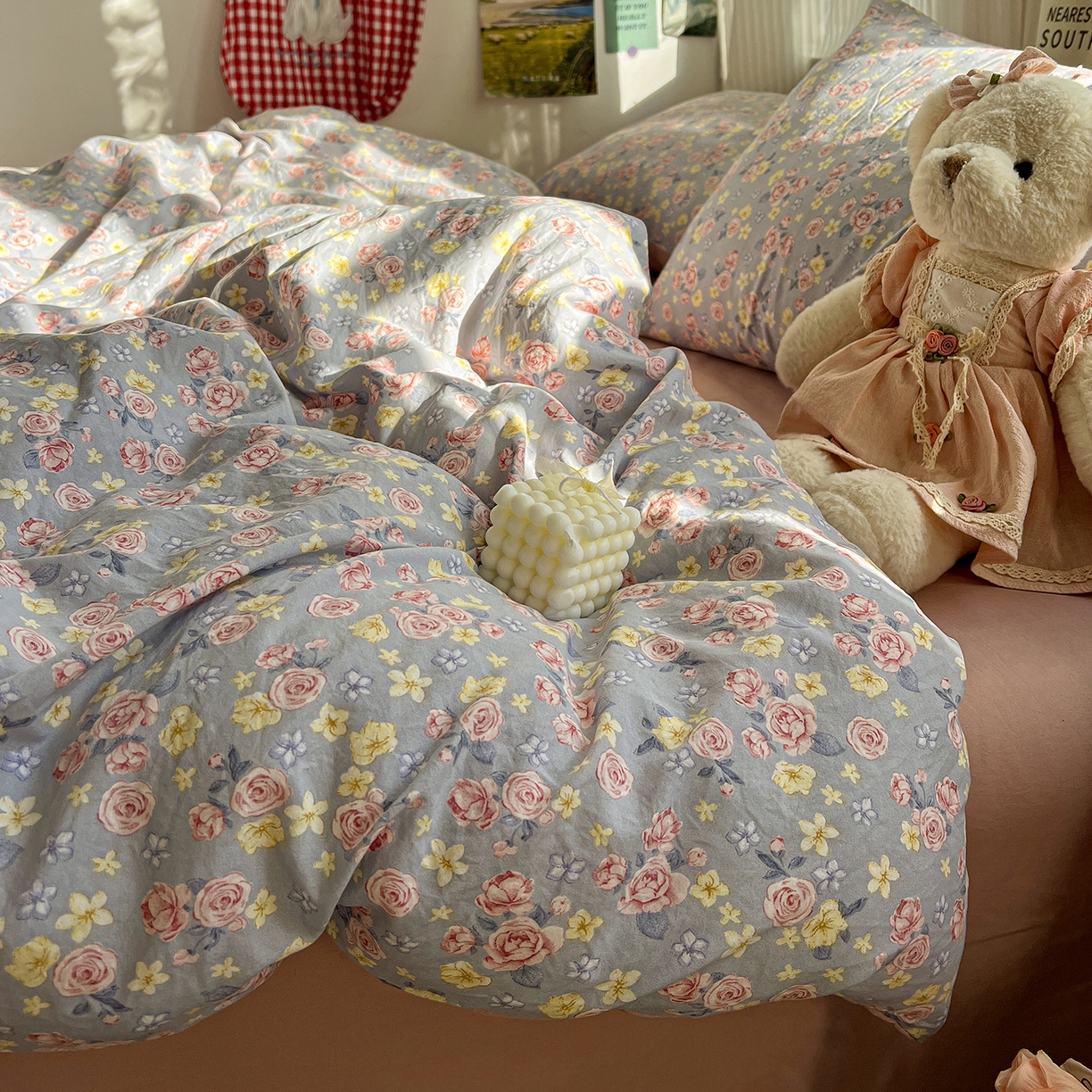 91家纺网 家纺一手货源 找家纺 （总）水墨江南 2026新款加厚仿棉古法水洗棉小布袋款印花四件套