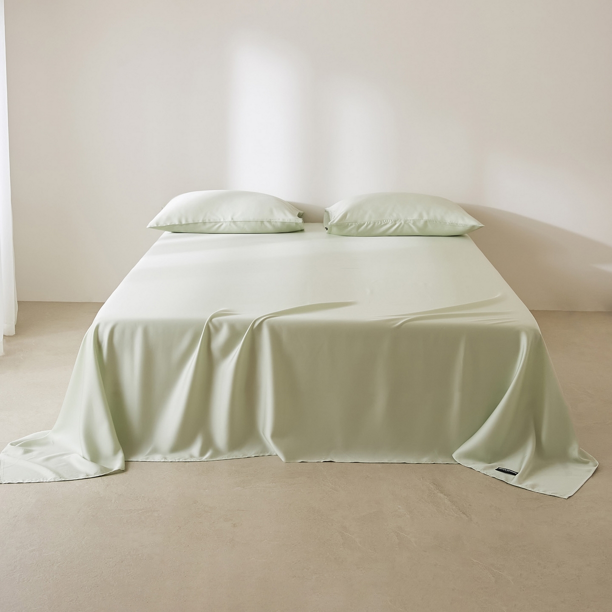 91家纺网 家纺一手货源 找家纺 EH家居 2026新款长绒棉安缦之境单品系列单床单 安缦之境-烟雨青