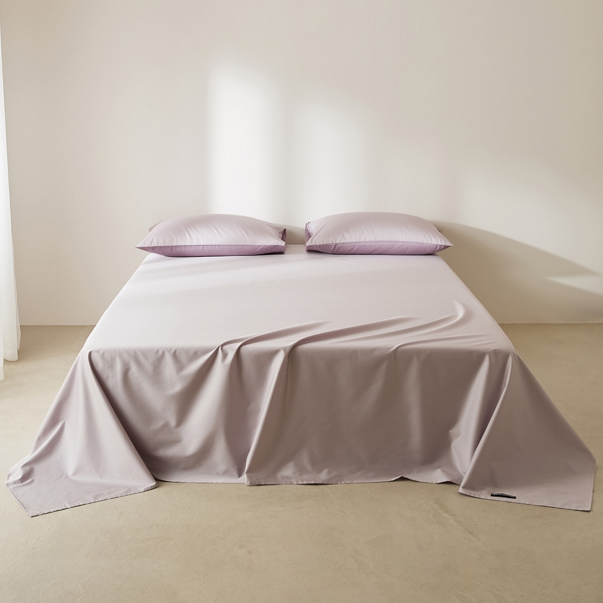 91家纺网 家纺一手货源 找家纺 EH家居 2026新款长绒棉安缦之境单品系列单床单 安缦之境-灰樱紫