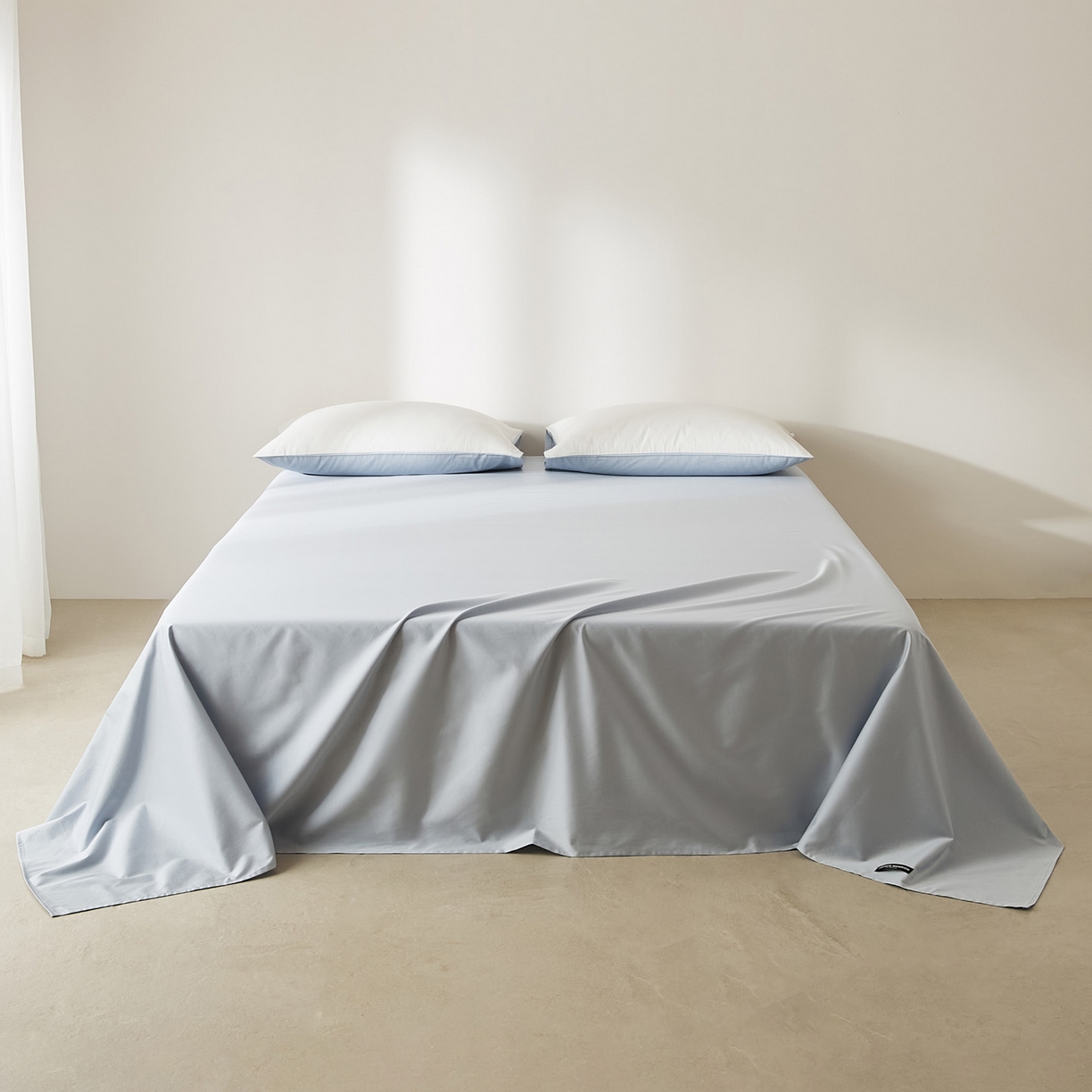 91家纺网 家纺一手货源 找家纺 EH家居 2026新款长绒棉安缦之境单品系列单床单 安缦之境-夏至蓝