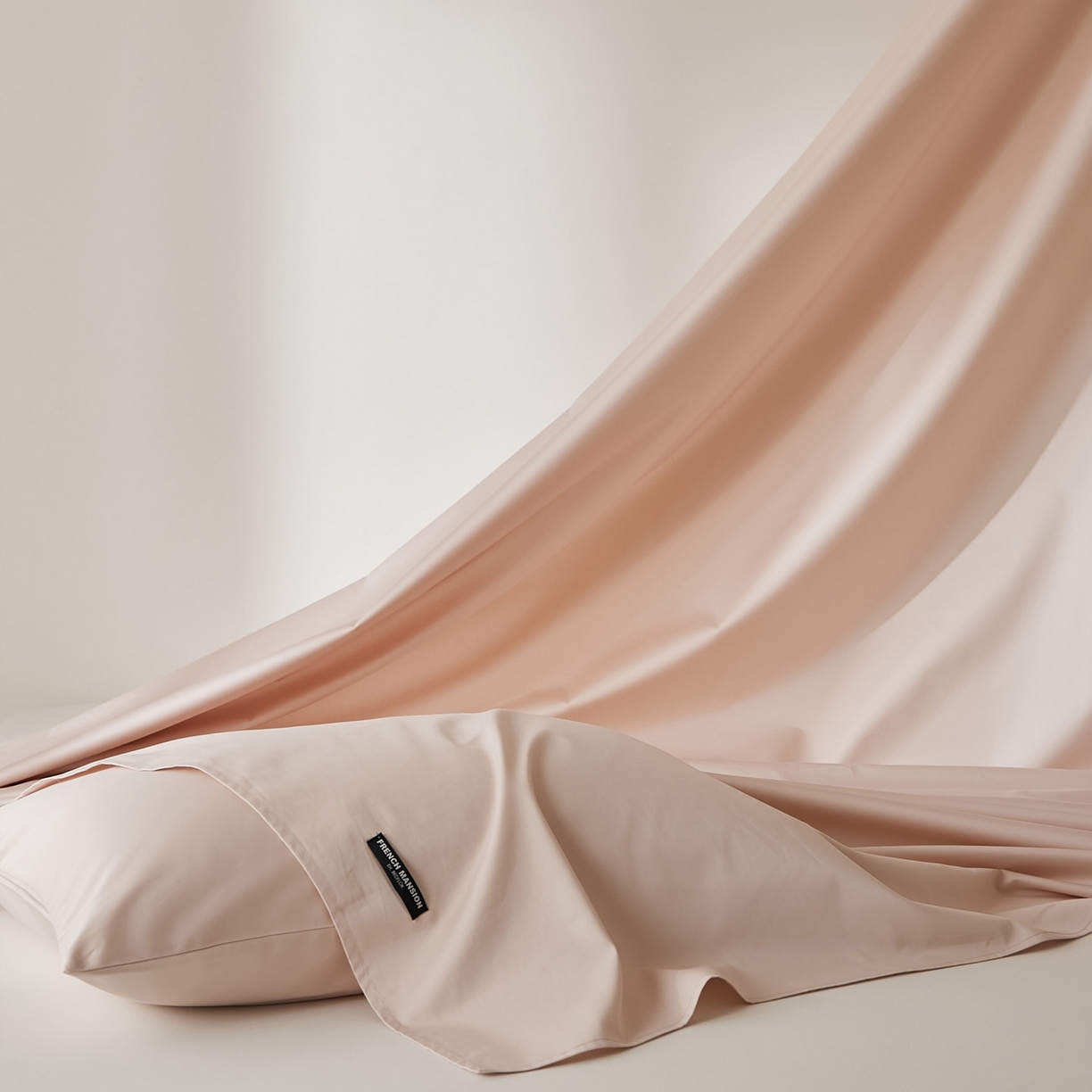 91家纺网 家纺一手货源 找家纺 EH家居 2026新款长绒棉安缦之境单品系列单床单 安缦之境-贝壳粉