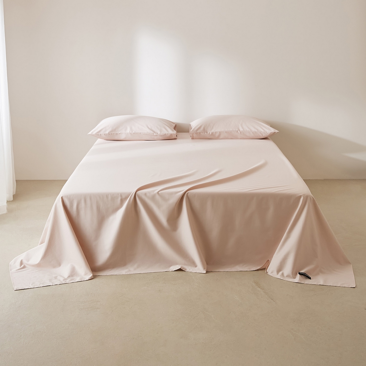 91家纺网 家纺一手货源 找家纺 EH家居 2026新款长绒棉安缦之境单品系列单床单 安缦之境-贝壳粉