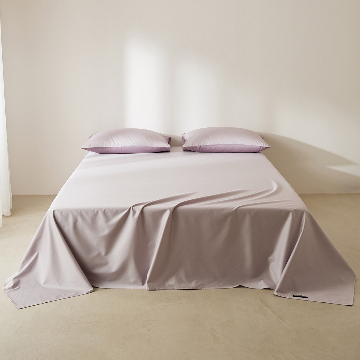 91家纺网 家纺一手货源 找家纺 EH家居 2026新款长绒棉安缦之境单品系列单床单 安缦之境-灰樱紫