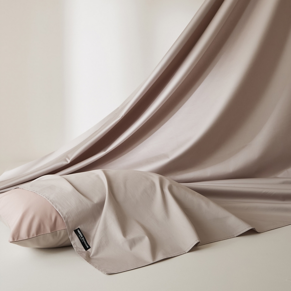 91家纺网 家纺一手货源 找家纺 EH家居 2026新款长绒棉安缦之境单品系列单床单 安缦之境-都市灰