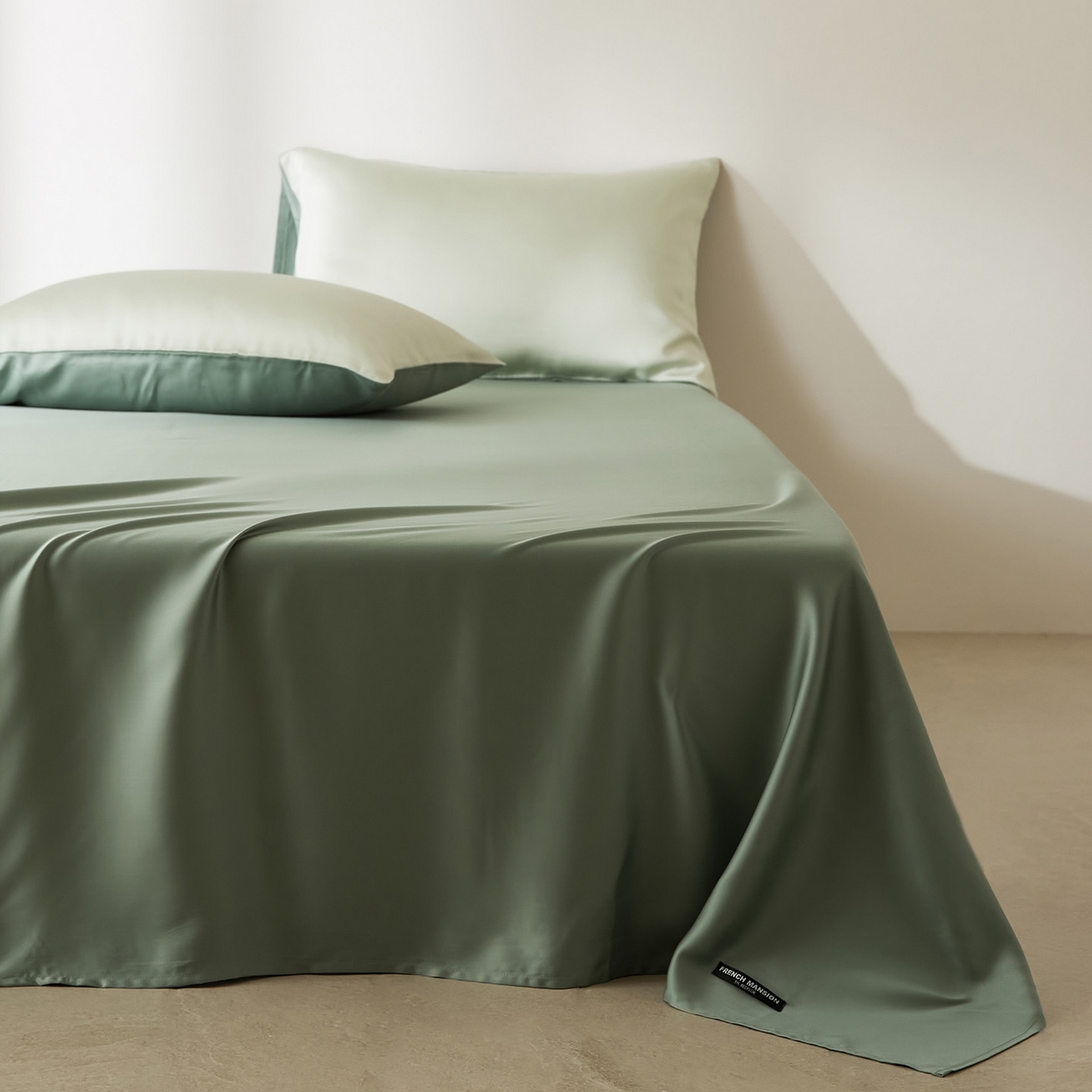 91家纺网 家纺一手货源 找家纺 EH家居 2026新款长绒棉安缦之境单品系列单床单 安缦之境-藻绿