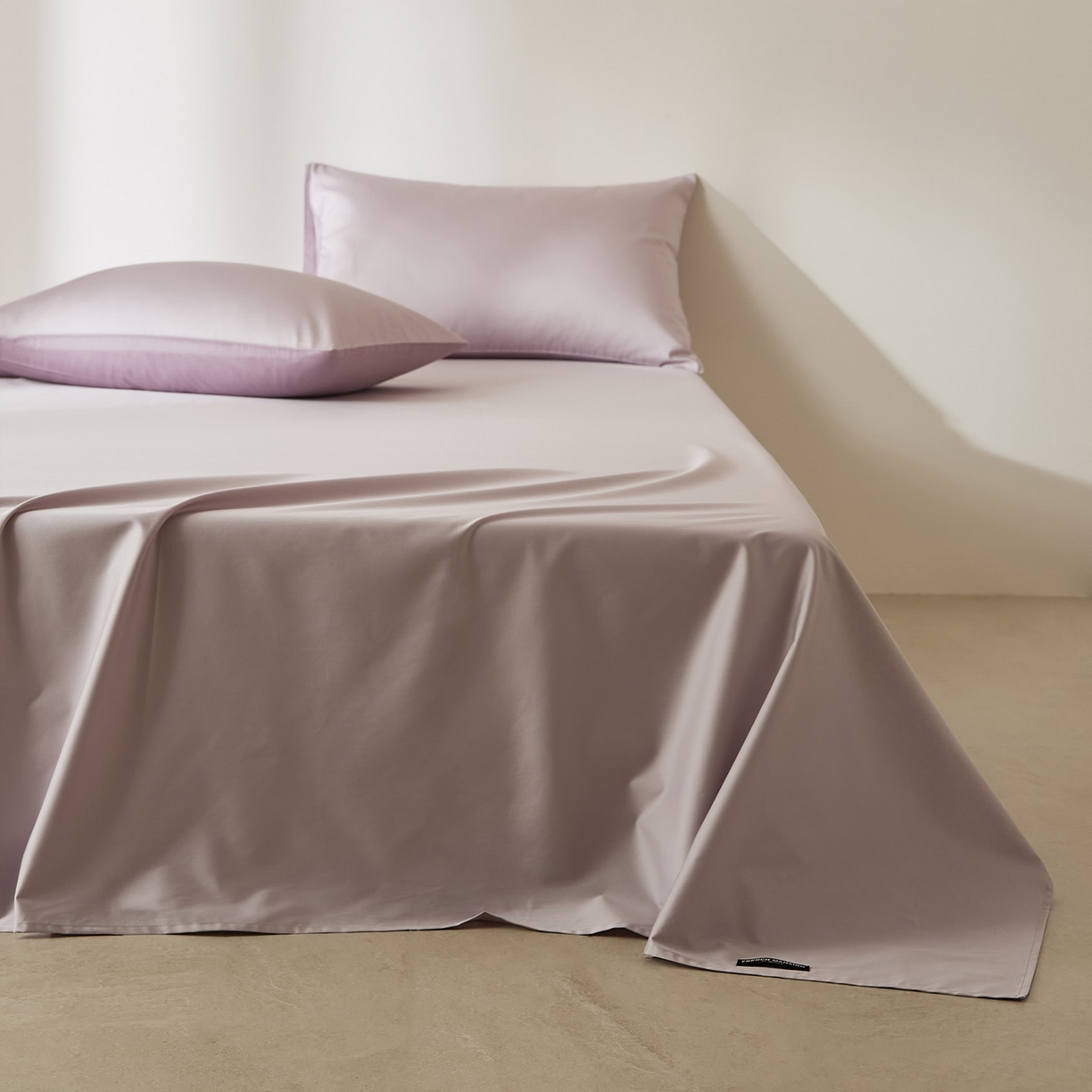 91家纺网 家纺一手货源 找家纺 EH家居 2026新款长绒棉安缦之境单品系列单床单 安缦之境-灰樱紫