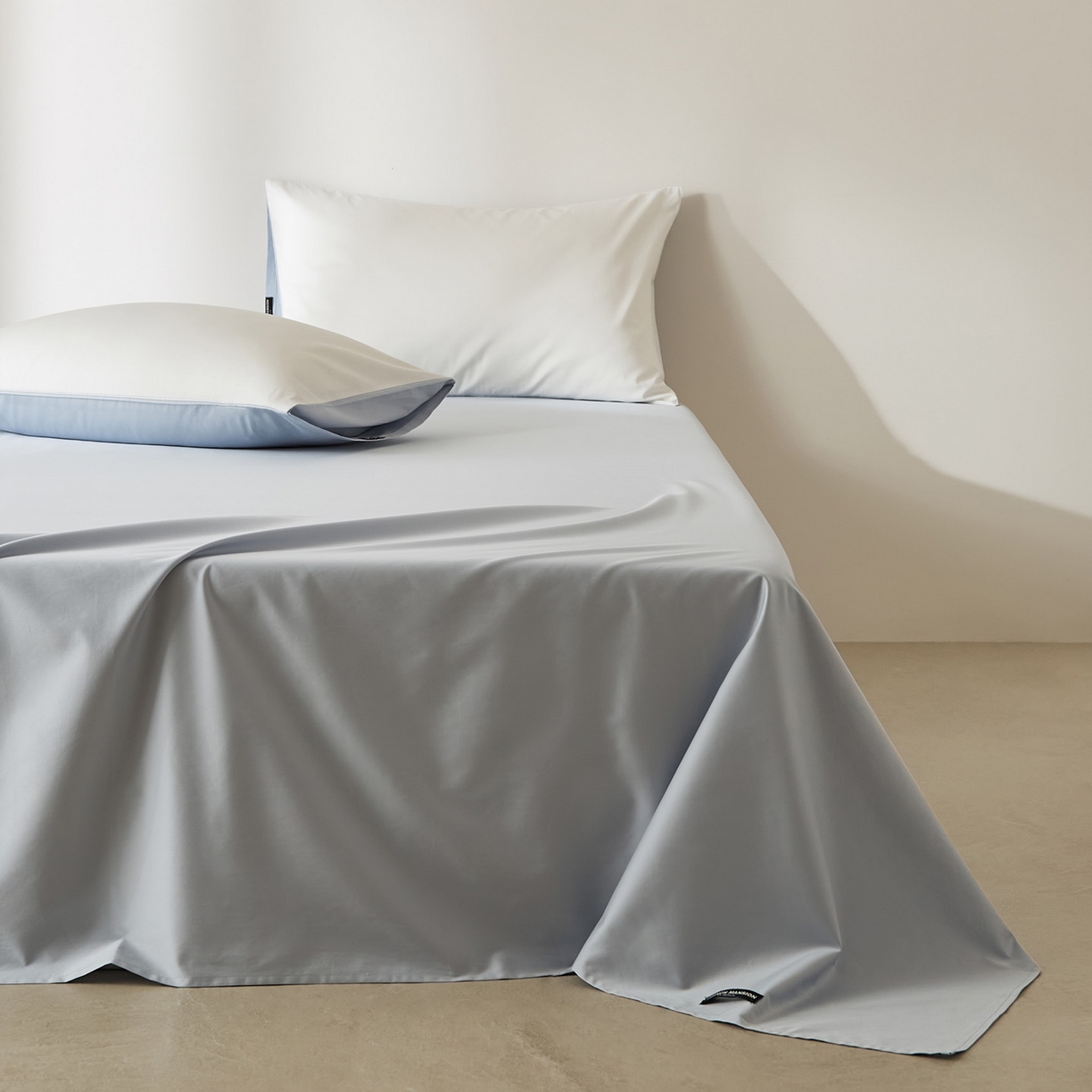 91家纺网 家纺一手货源 找家纺 EH家居 2026新款长绒棉安缦之境单品系列单床单 安缦之境-夏至蓝