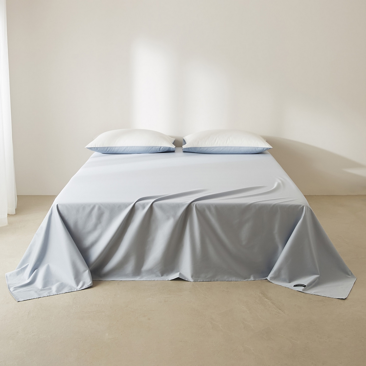 91家纺网 家纺一手货源 找家纺 EH家居 2026新款长绒棉安缦之境单品系列单床单 安缦之境-夏至蓝