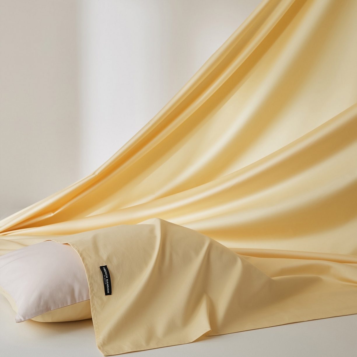 91家纺网 家纺一手货源 找家纺 EH家居 2026新款长绒棉安缦之境单品系列单床单 安缦之境-奶盖黄