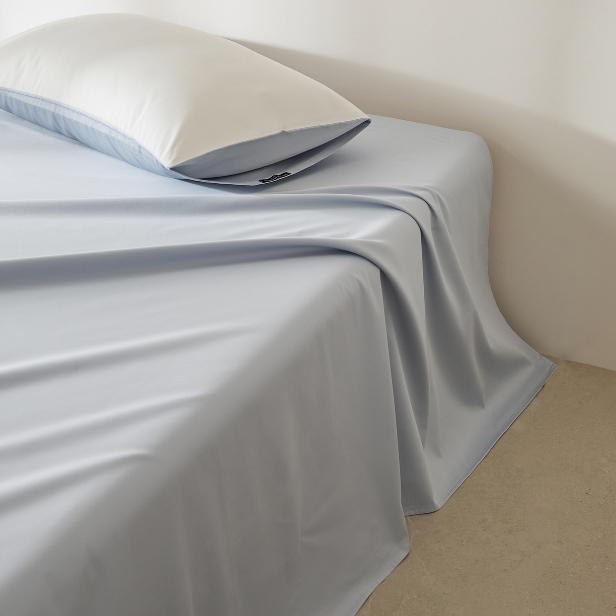 91家纺网 家纺一手货源 找家纺 EH家居 2026新款长绒棉安缦之境单品系列单床单 安缦之境-夏至蓝