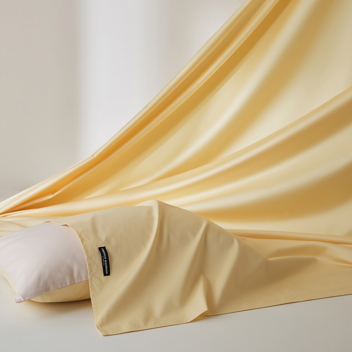 91家纺网 家纺一手货源 找家纺 EH家居 2026新款长绒棉安缦之境单品系列单床单 安缦之境-奶盖黄