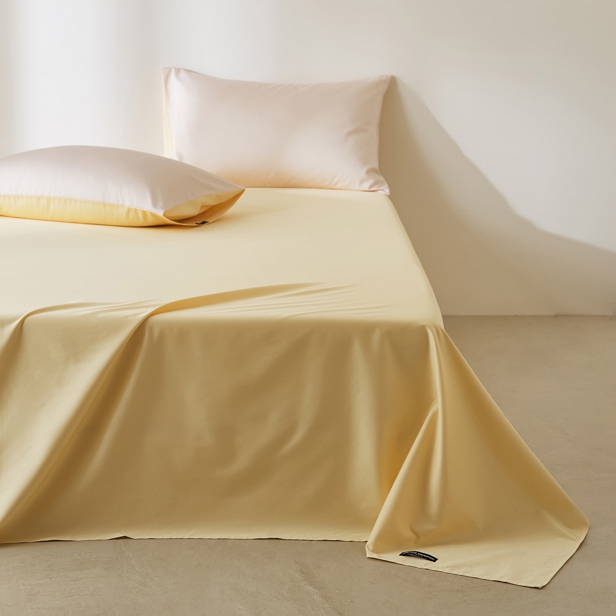 91家纺网 家纺一手货源 找家纺 EH家居 2026新款长绒棉安缦之境单品系列单床单 安缦之境-奶盖黄