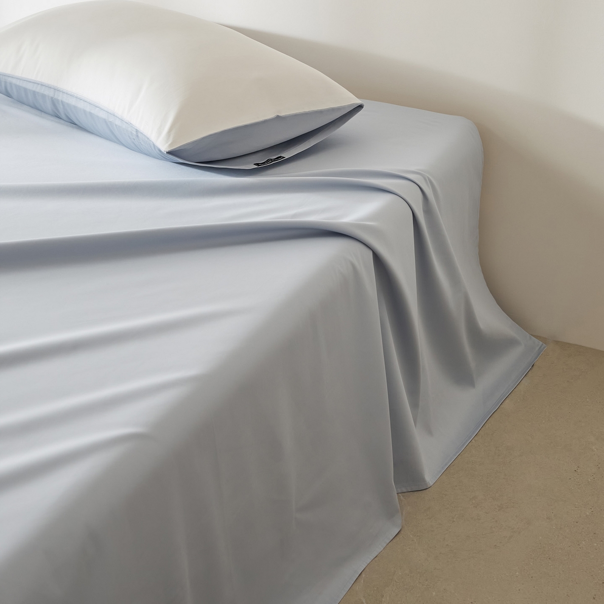 91家纺网 家纺一手货源 找家纺 EH家居 2026新款长绒棉安缦之境单品系列单床单 安缦之境-夏至蓝