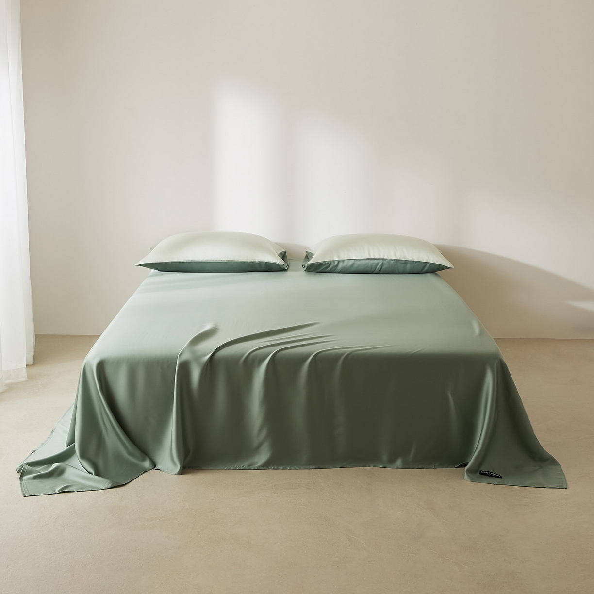 91家纺网 家纺一手货源 找家纺 EH家居 2026新款长绒棉安缦之境单品系列单床单 安缦之境-藻绿