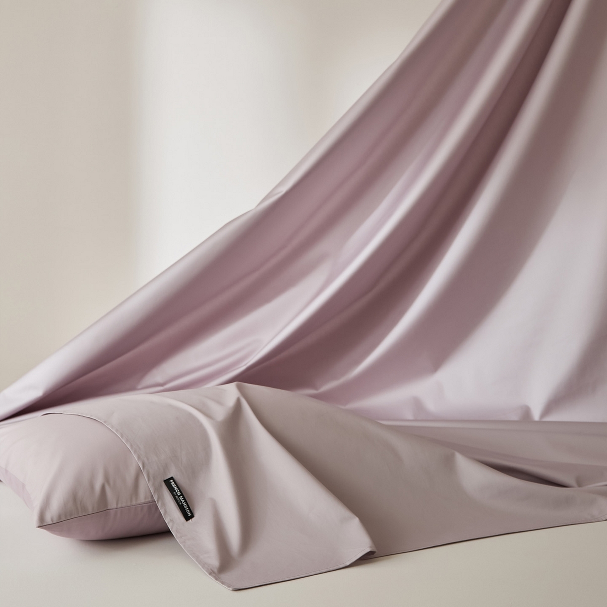 91家纺网 家纺一手货源 找家纺 EH家居 2026新款长绒棉安缦之境单品系列单床单 安缦之境-灰樱紫