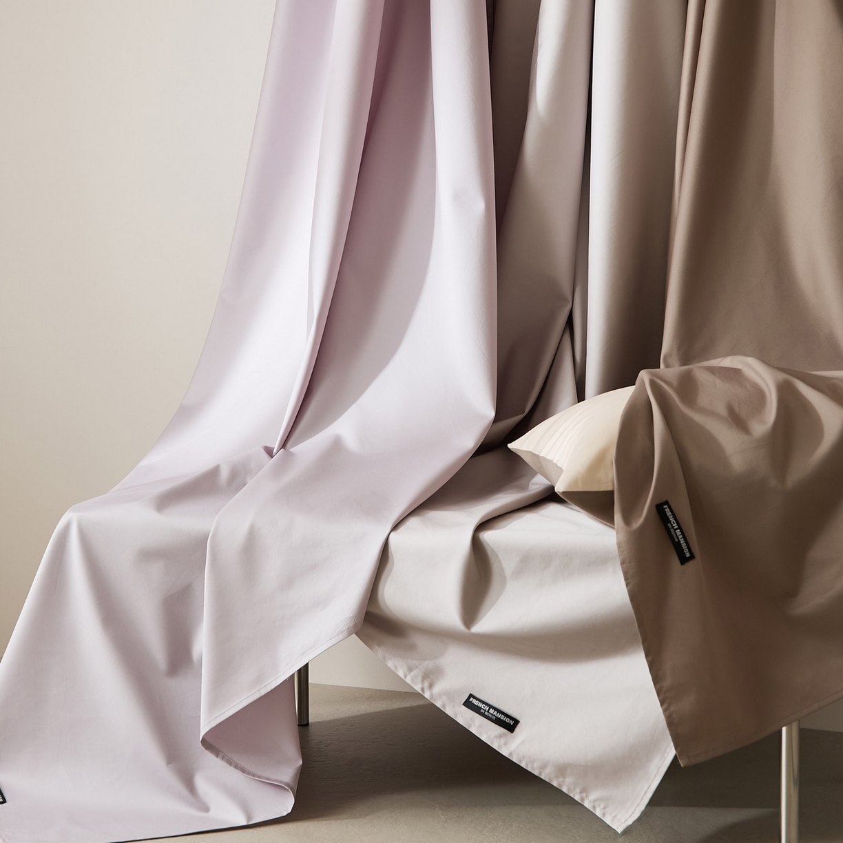 91家纺网 家纺一手货源 找家纺 EH家居 2026新款长绒棉安缦之境单品系列单床单 组合图仅供展示