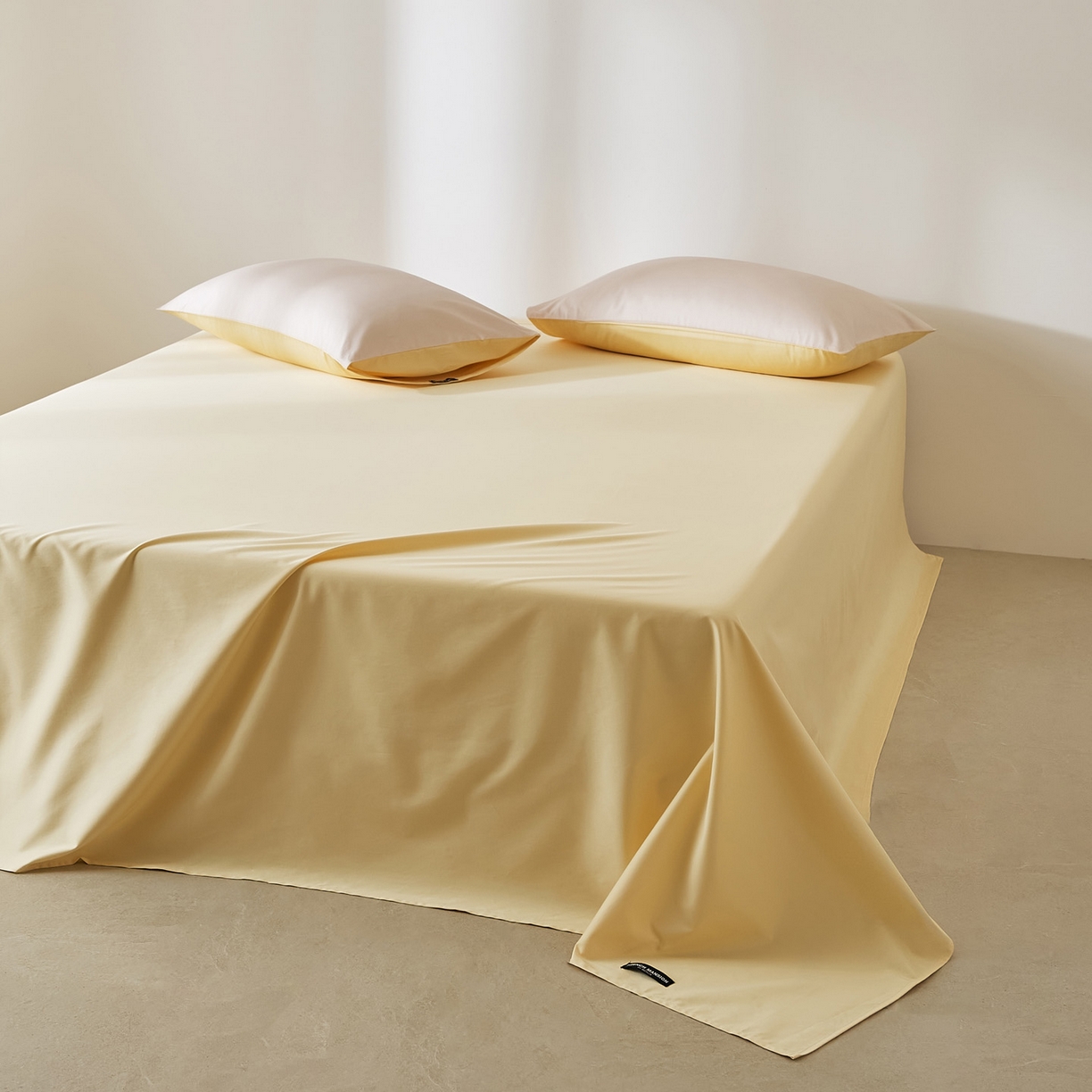 91家纺网 家纺一手货源 找家纺 EH家居 2026新款长绒棉安缦之境单品系列单床单 安缦之境-奶盖黄