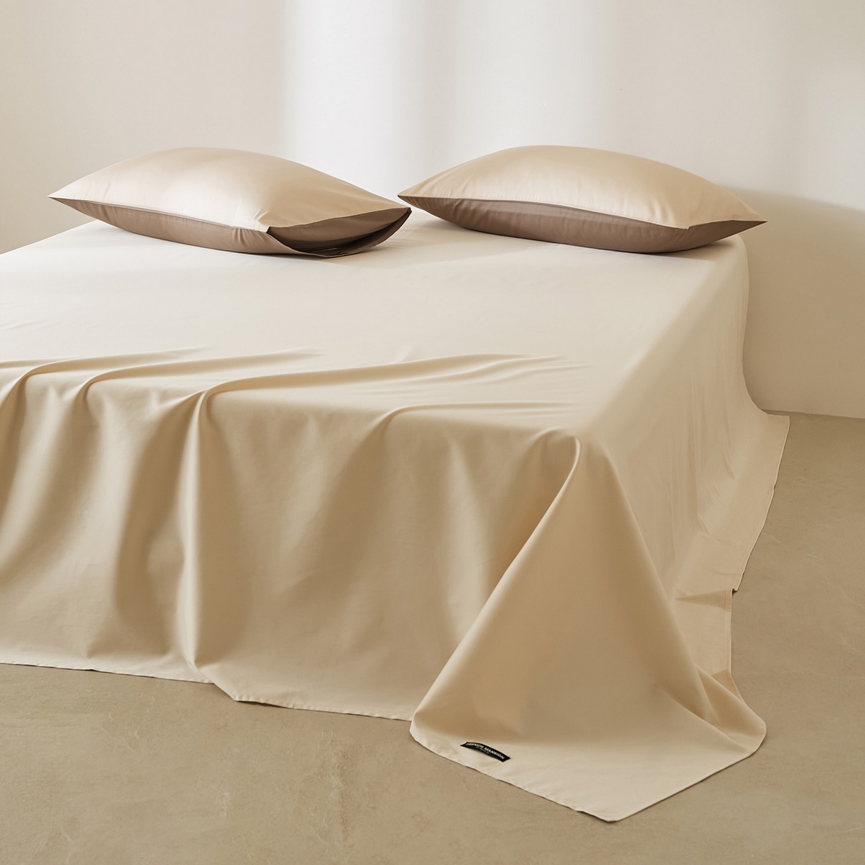 91家纺网 家纺一手货源 找家纺 EH家居 2026新款长绒棉安缦之境单品系列单床单 安缦之境-浅香槟色