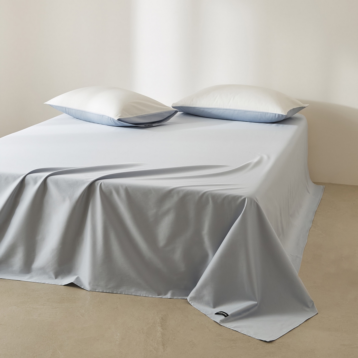 91家纺网 家纺一手货源 找家纺 EH家居 2026新款长绒棉安缦之境单品系列单床单 安缦之境-夏至蓝