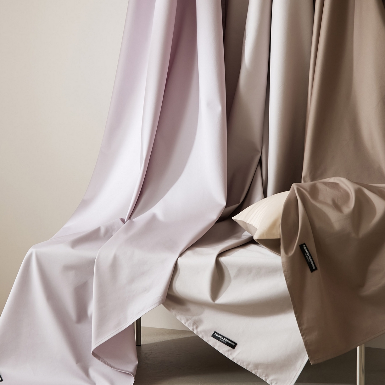 91家纺网 家纺一手货源 找家纺 EH家居 2026新款长绒棉安缦之境单品系列单床单 组合图仅供展示