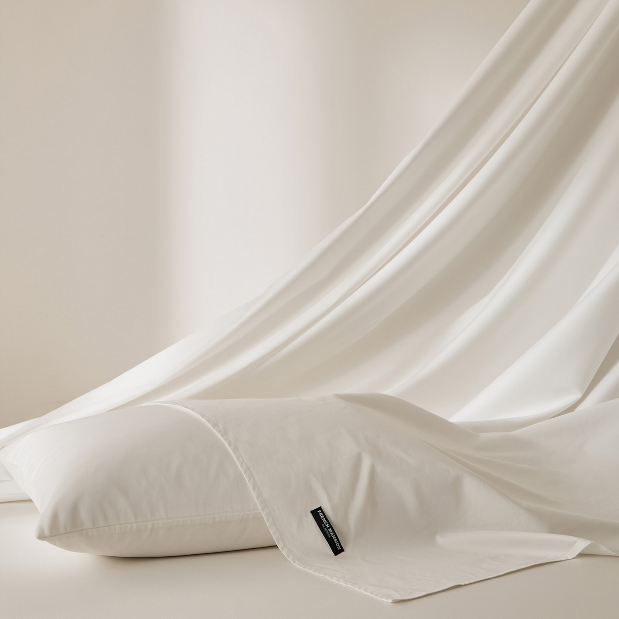 91家纺网 家纺一手货源 找家纺 EH家居 2026新款长绒棉安缦之境单品系列单床单 安缦之境-月影白