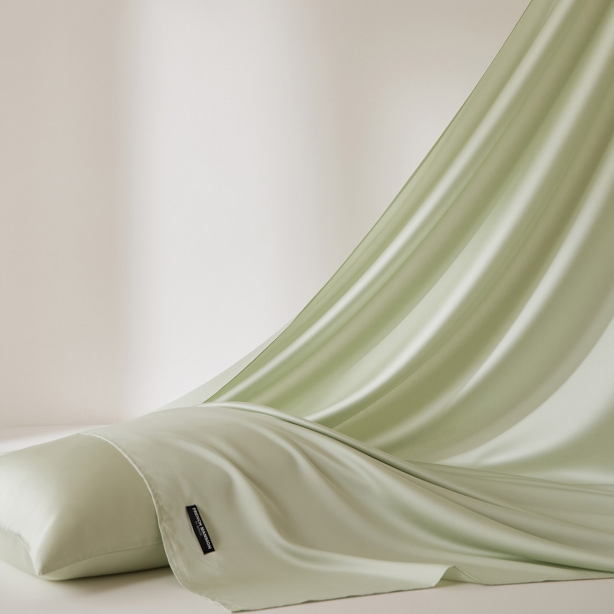 91家纺网 家纺一手货源 找家纺 EH家居 2026新款长绒棉安缦之境单品系列单床单 安缦之境-烟雨青