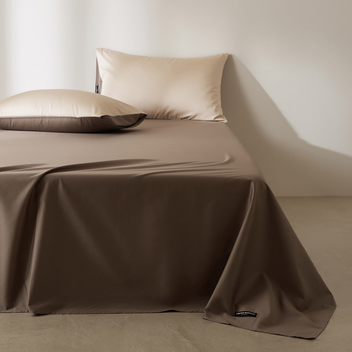 91家纺网 家纺一手货源 找家纺 EH家居 2026新款长绒棉安缦之境单品系列单床单 安缦之境-秋山棕