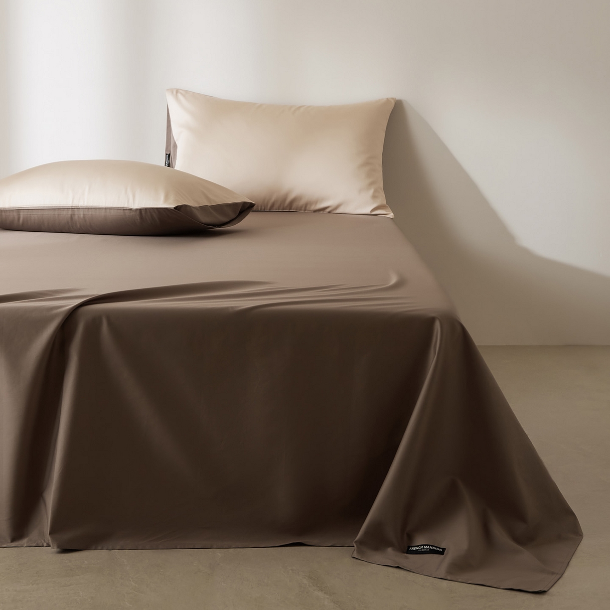 91家纺网 家纺一手货源 找家纺 EH家居 2026新款长绒棉安缦之境单品系列单床单 安缦之境-秋山棕